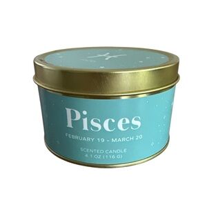 Place & Time Zodiac Scented Candle in Tin - Pisces Vanilla Bean Cake‎ 4 oz - NWT
